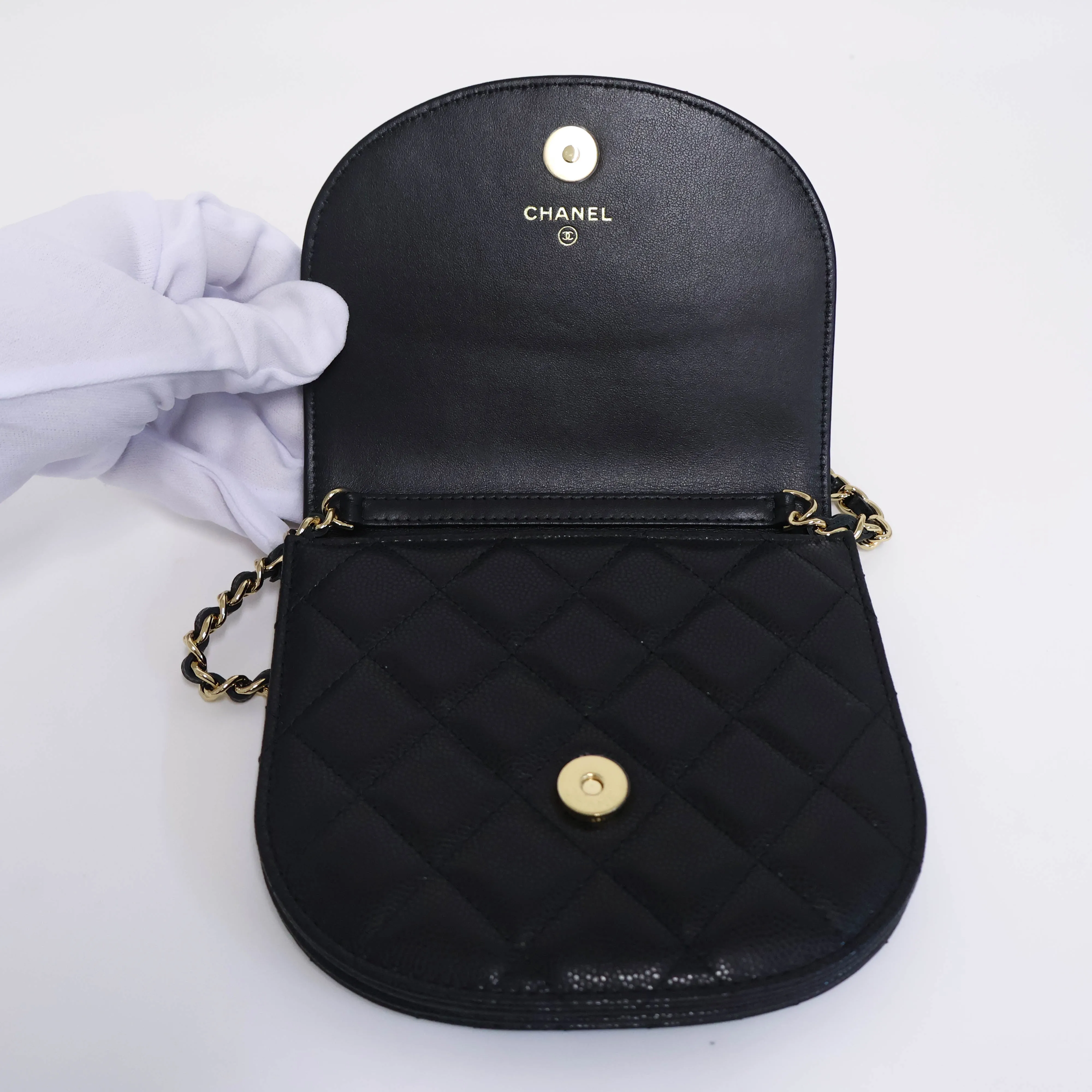 Chanel Flap Bag With Chain Black Star GHW