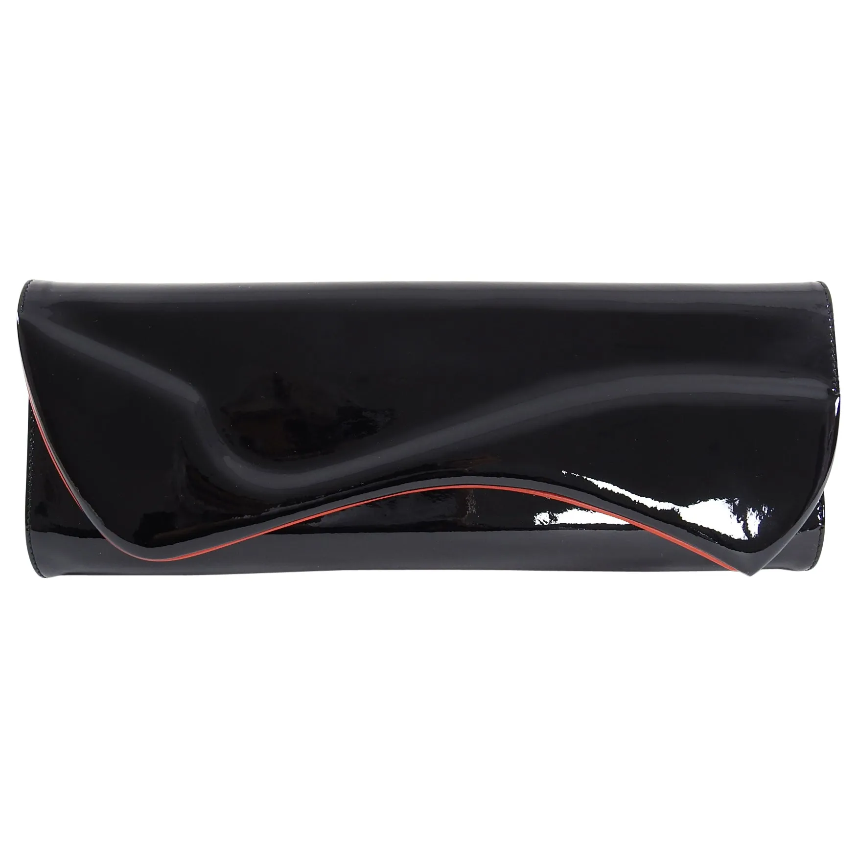 Christian Louboutin Black Patent Pigalle Clutch Bag