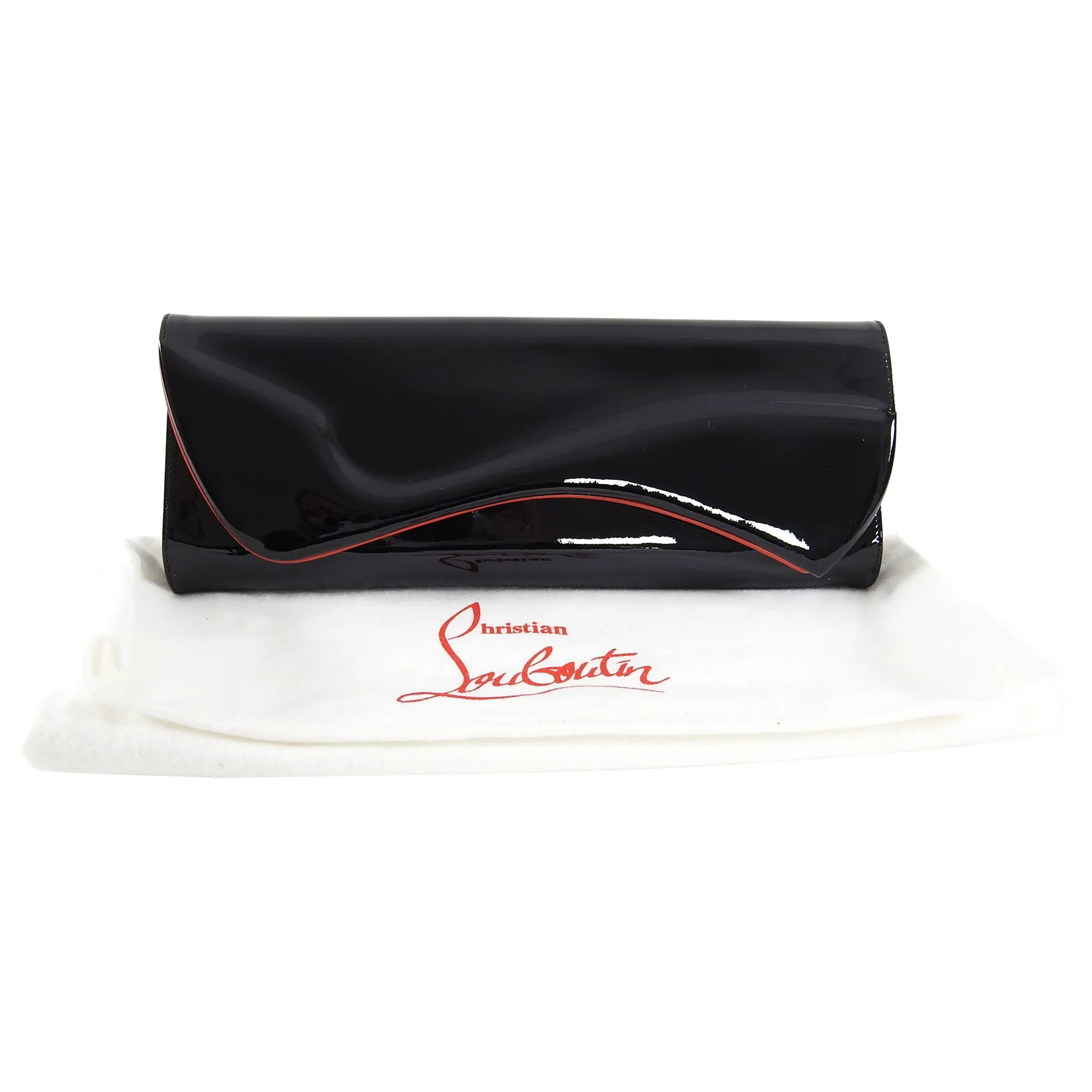 Christian Louboutin Black Patent Pigalle Clutch Bag