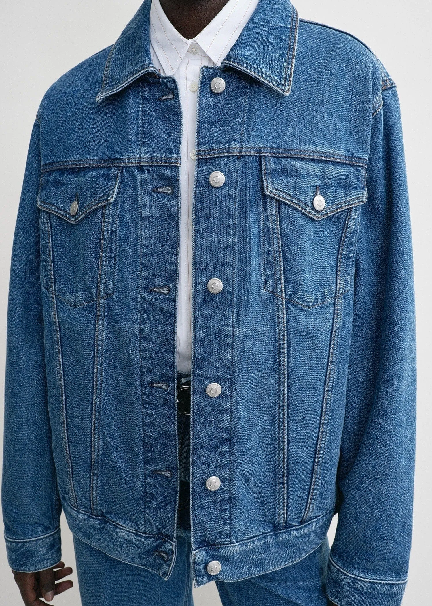 Classic denim jacket vibrant blue