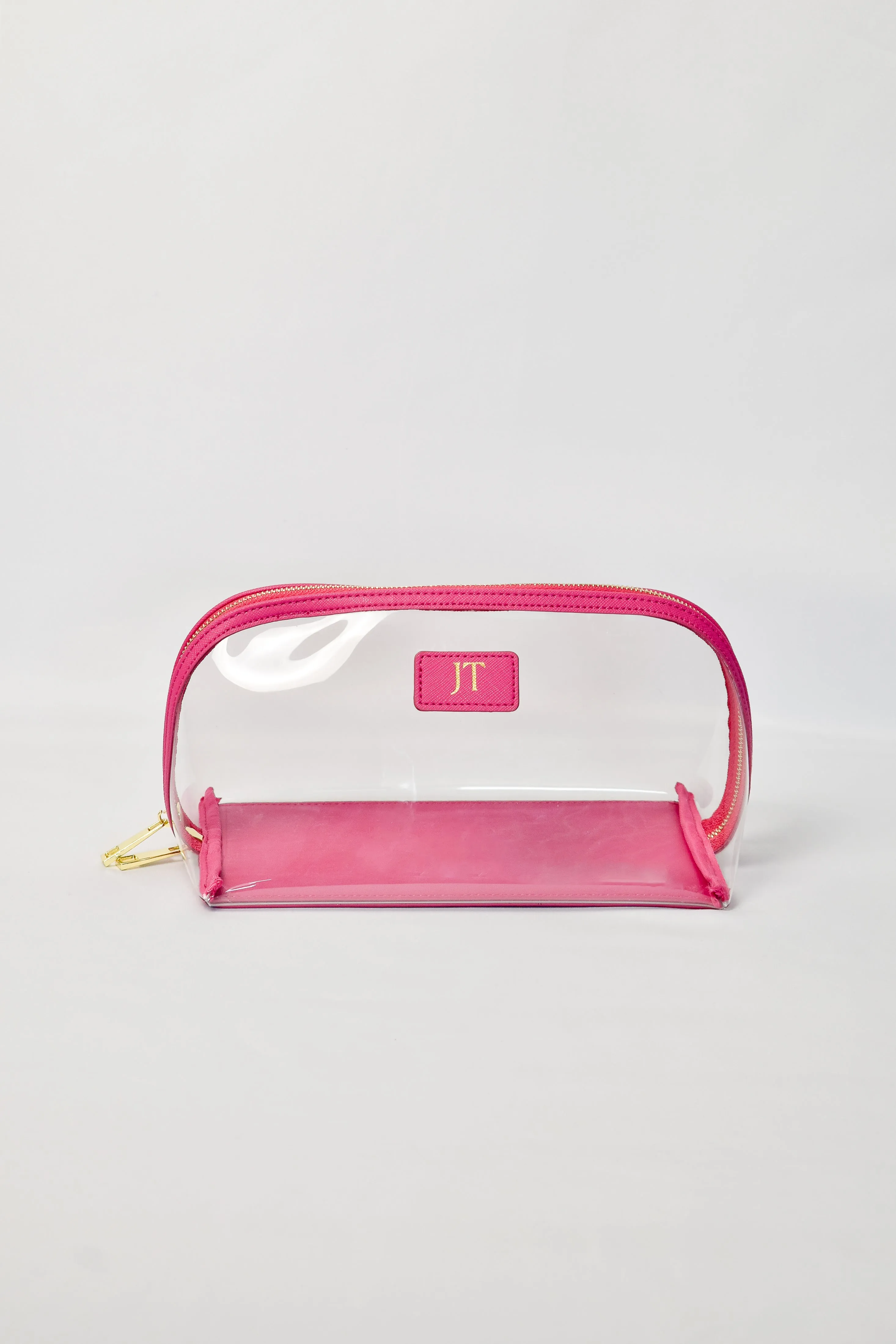 Clear Arc Makeup Bag Hot Pink- Large