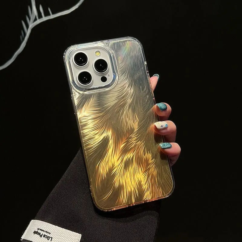 Colorful Laser Feather Pattern iPhone Case
