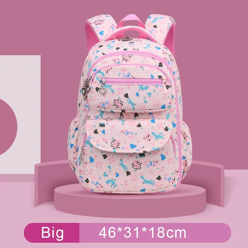Colorful Print Waterproof Kids Girls Large School Bags