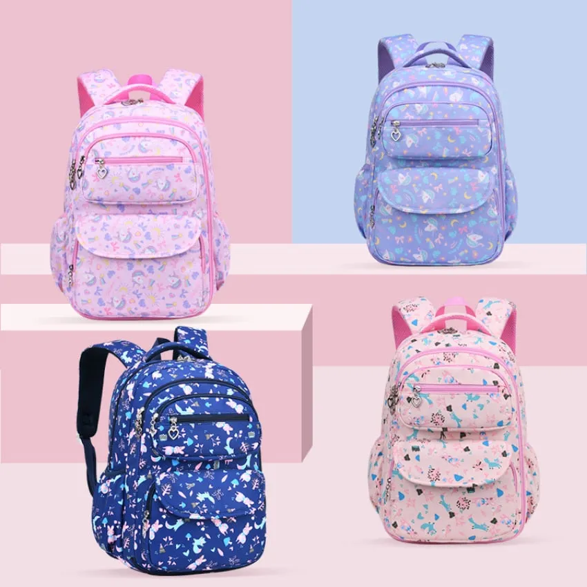 Colorful Print Waterproof Kids Girls Large School Bags