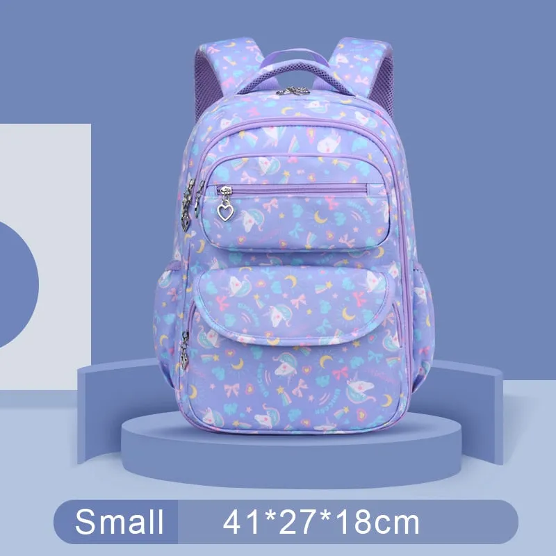 Colorful Print Waterproof Kids Girls Large School Bags
