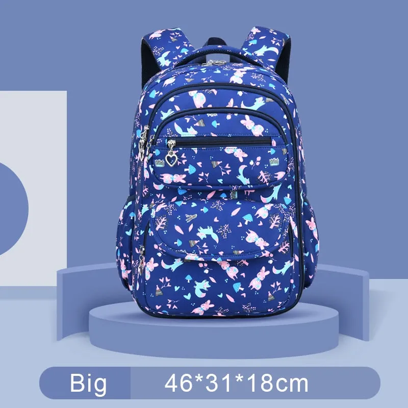 Colorful Print Waterproof Kids Girls Large School Bags