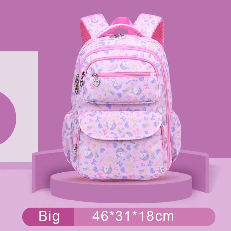Colorful Print Waterproof Kids Girls Large School Bags