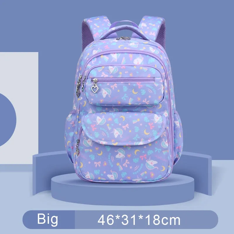 Colorful Print Waterproof Kids Girls Large School Bags