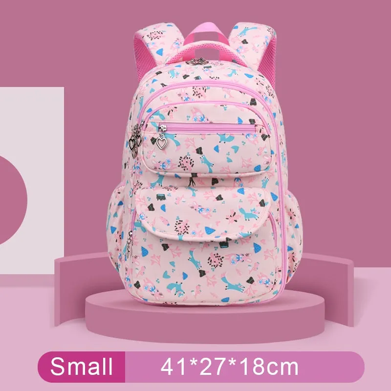 Colorful Print Waterproof Kids Girls Large School Bags