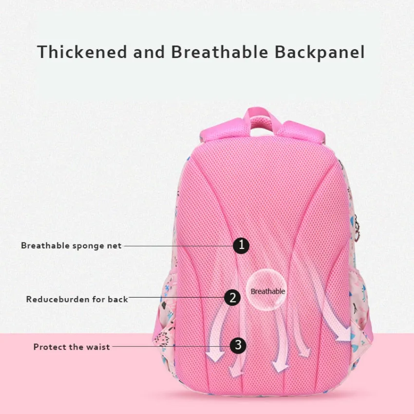 Colorful Print Waterproof Kids Girls Large School Bags
