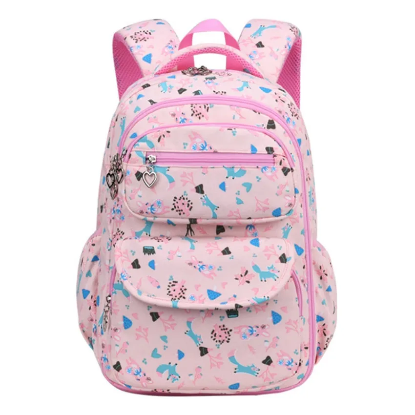 Colorful Print Waterproof Kids Girls Large School Bags