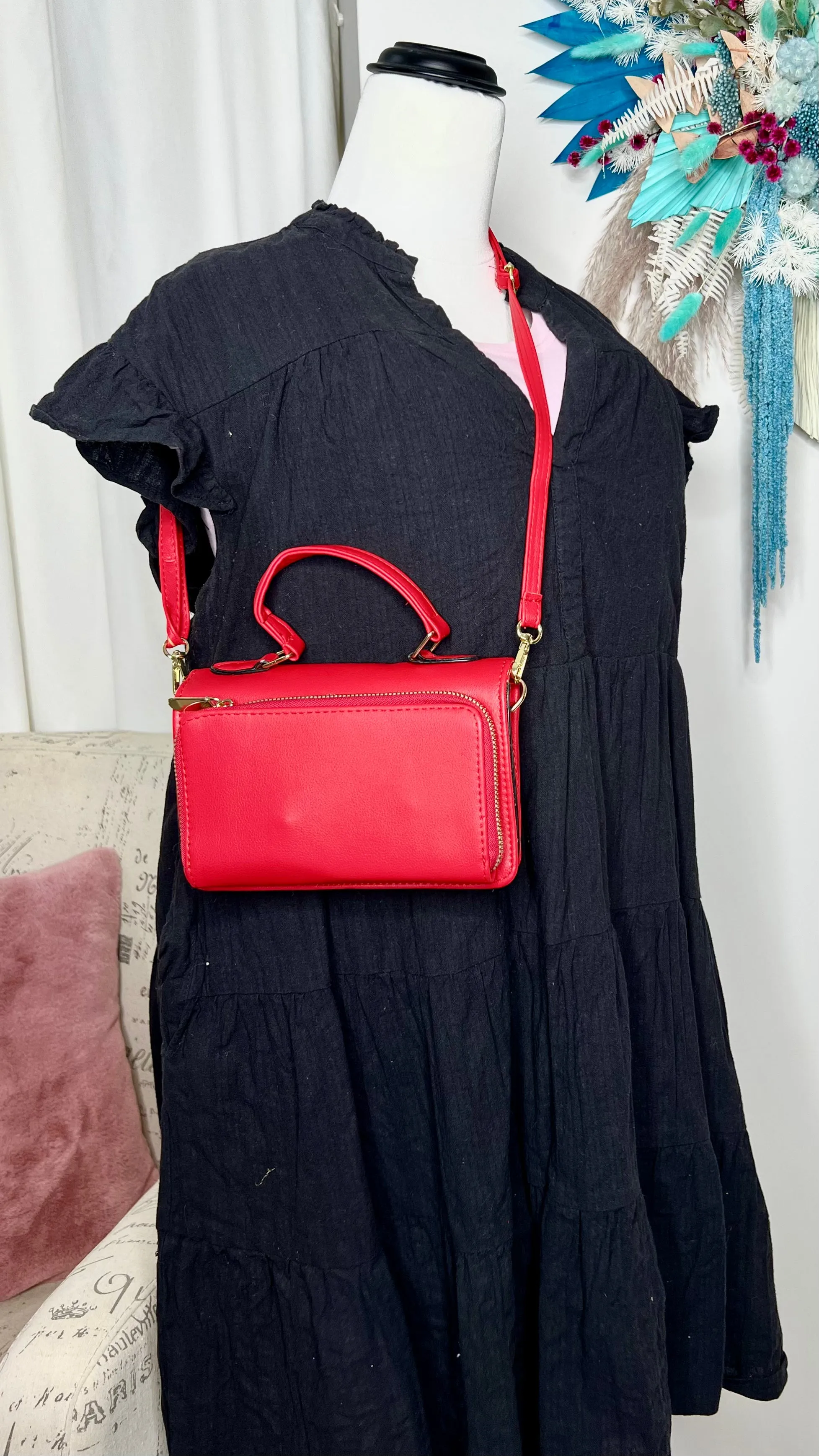 Crossbody Phone Bag - Red