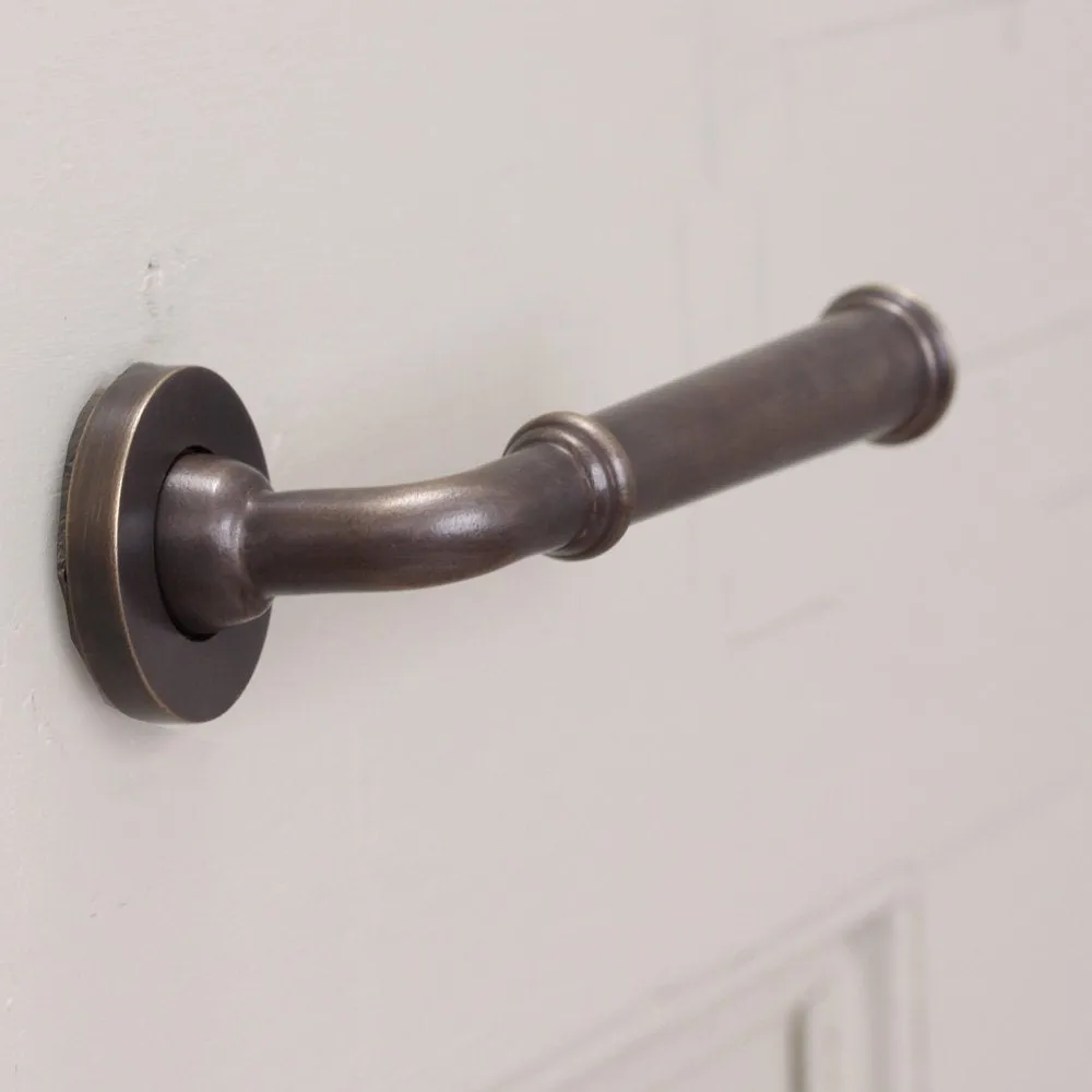Distressed Antique Brass Grace Lever Door Handles