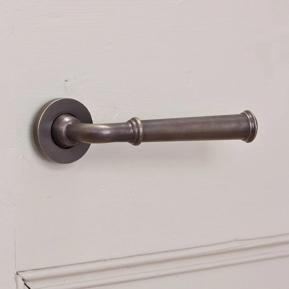 Distressed Antique Brass Grace Lever Door Handles