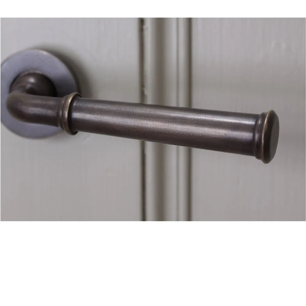 Distressed Antique Brass Grace Lever Door Handles