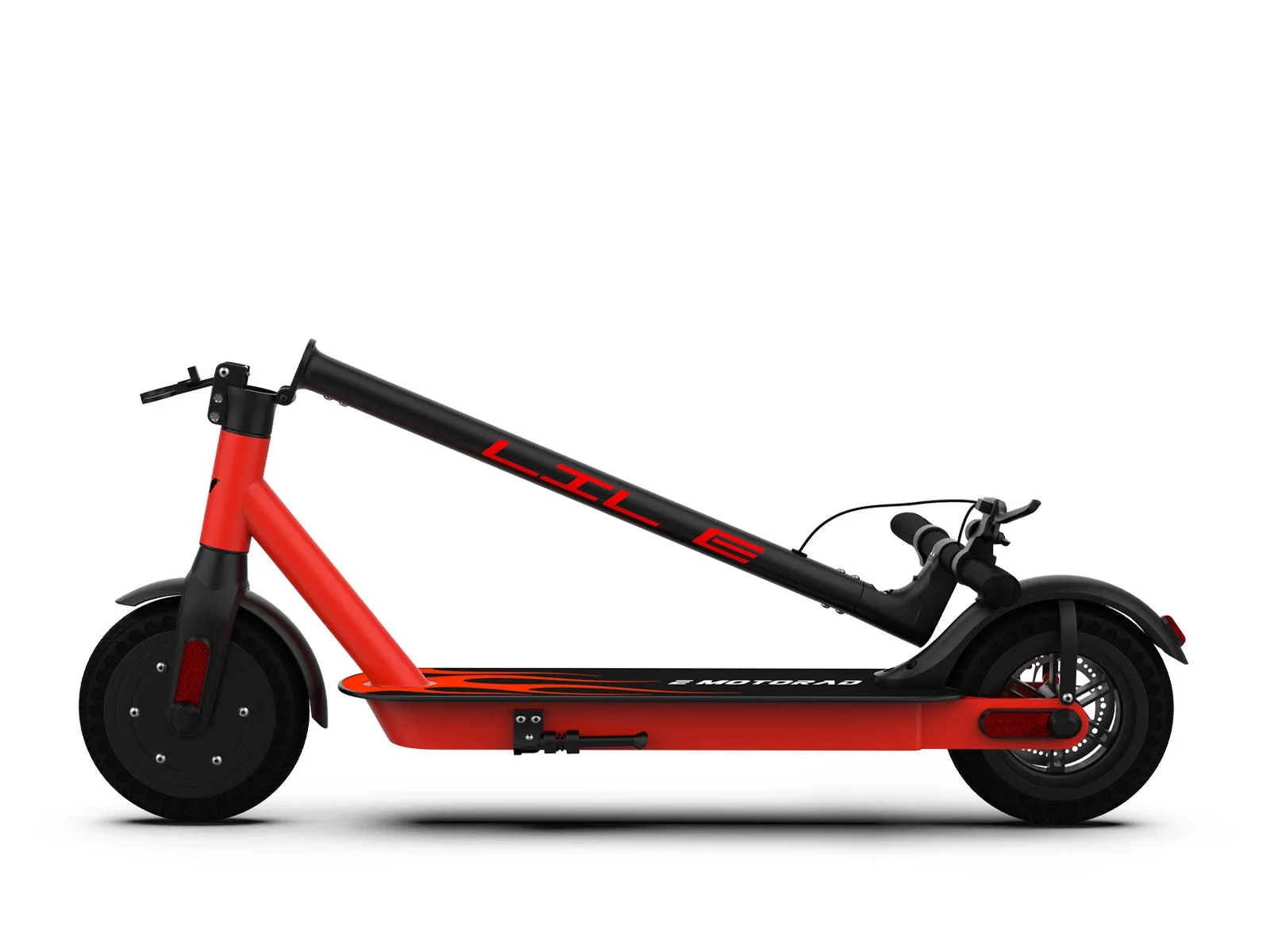 EMotorad Lil E Foldable Electric Kick Scooter, Red & Black - Ride On Toy for Ages 12 Years and Above