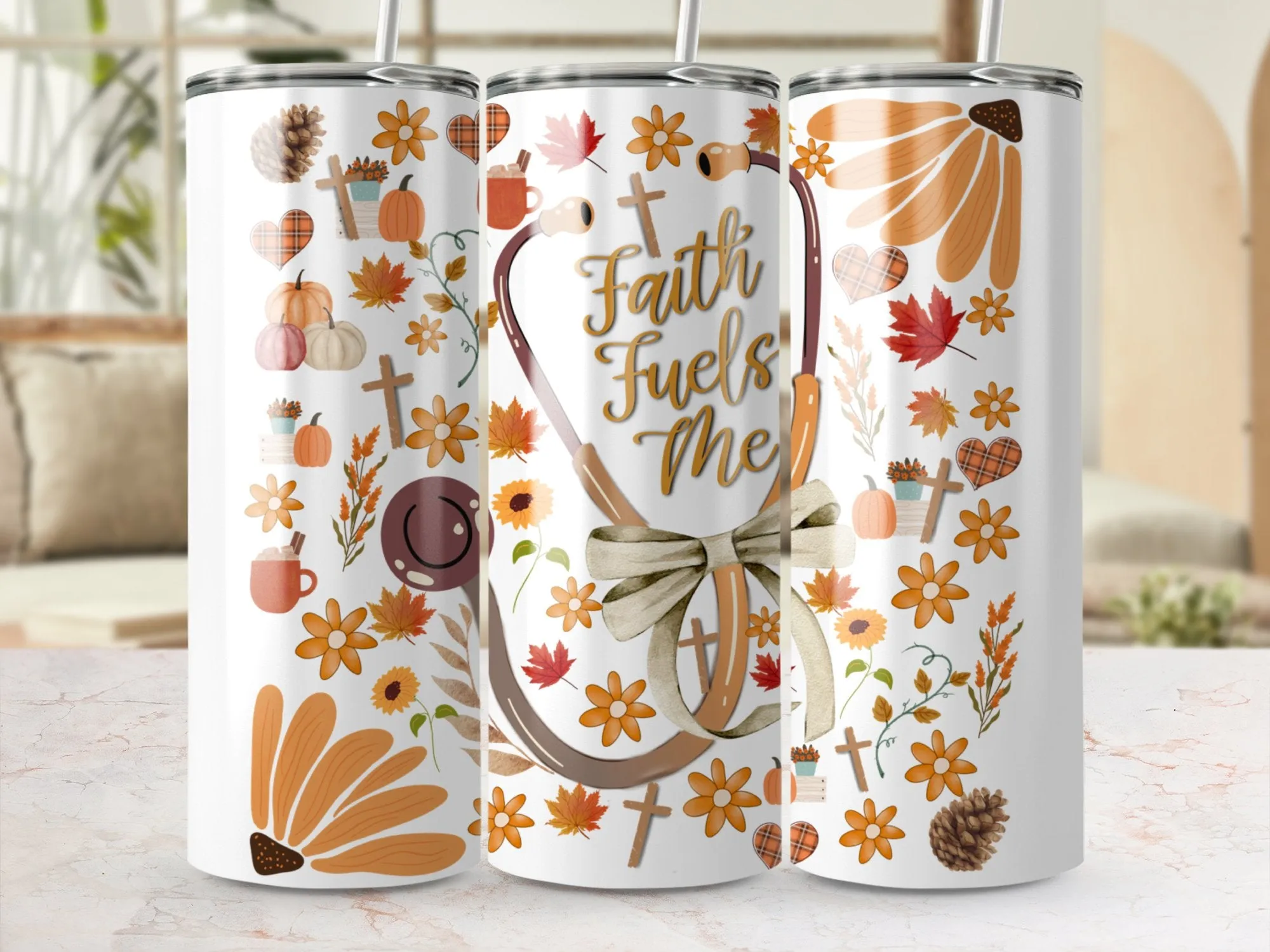 Faith Fuels Me Stethoscope/Medical Autumn Digital product