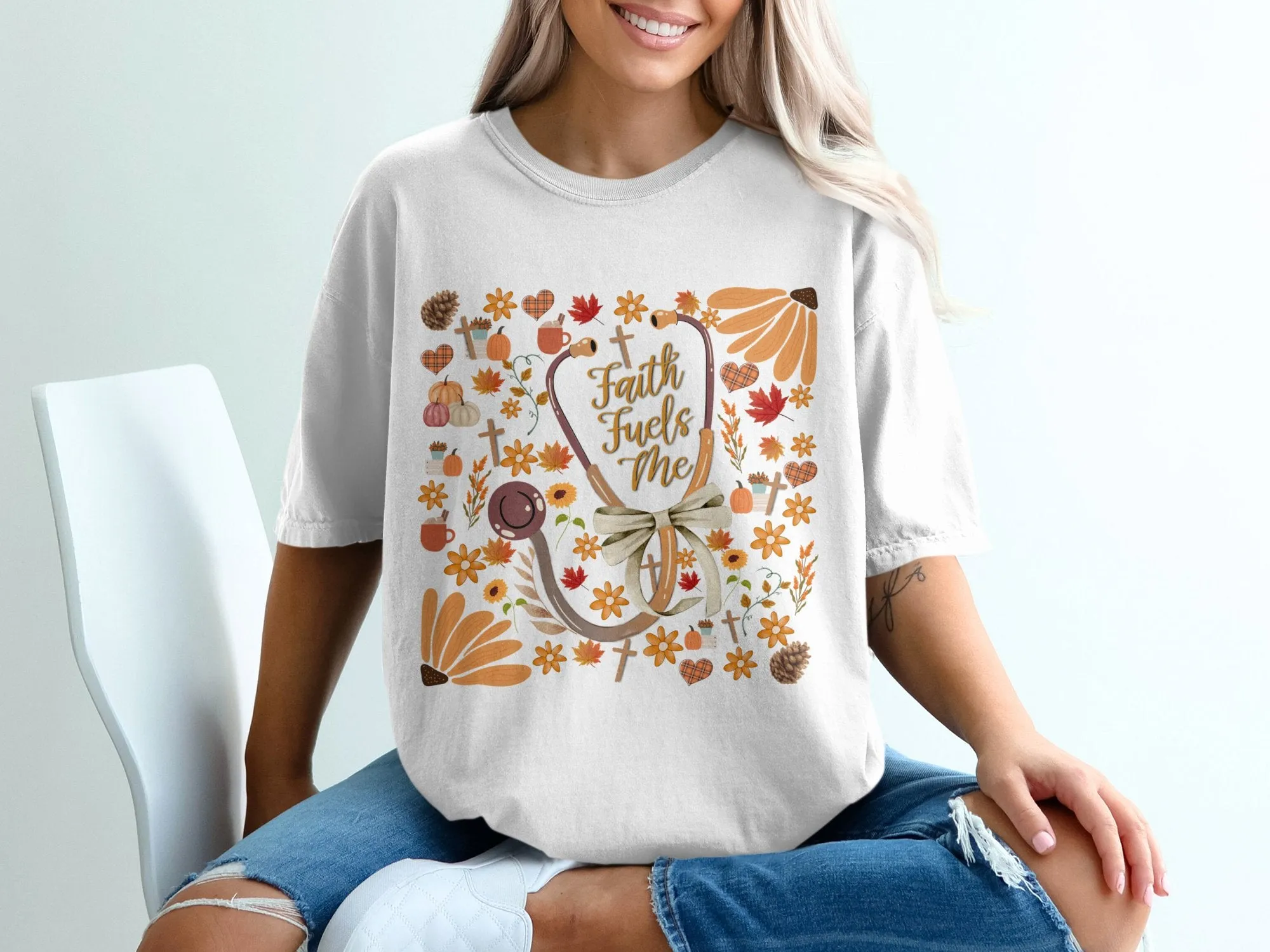 Faith Fuels Me Stethoscope/Medical Autumn Digital product