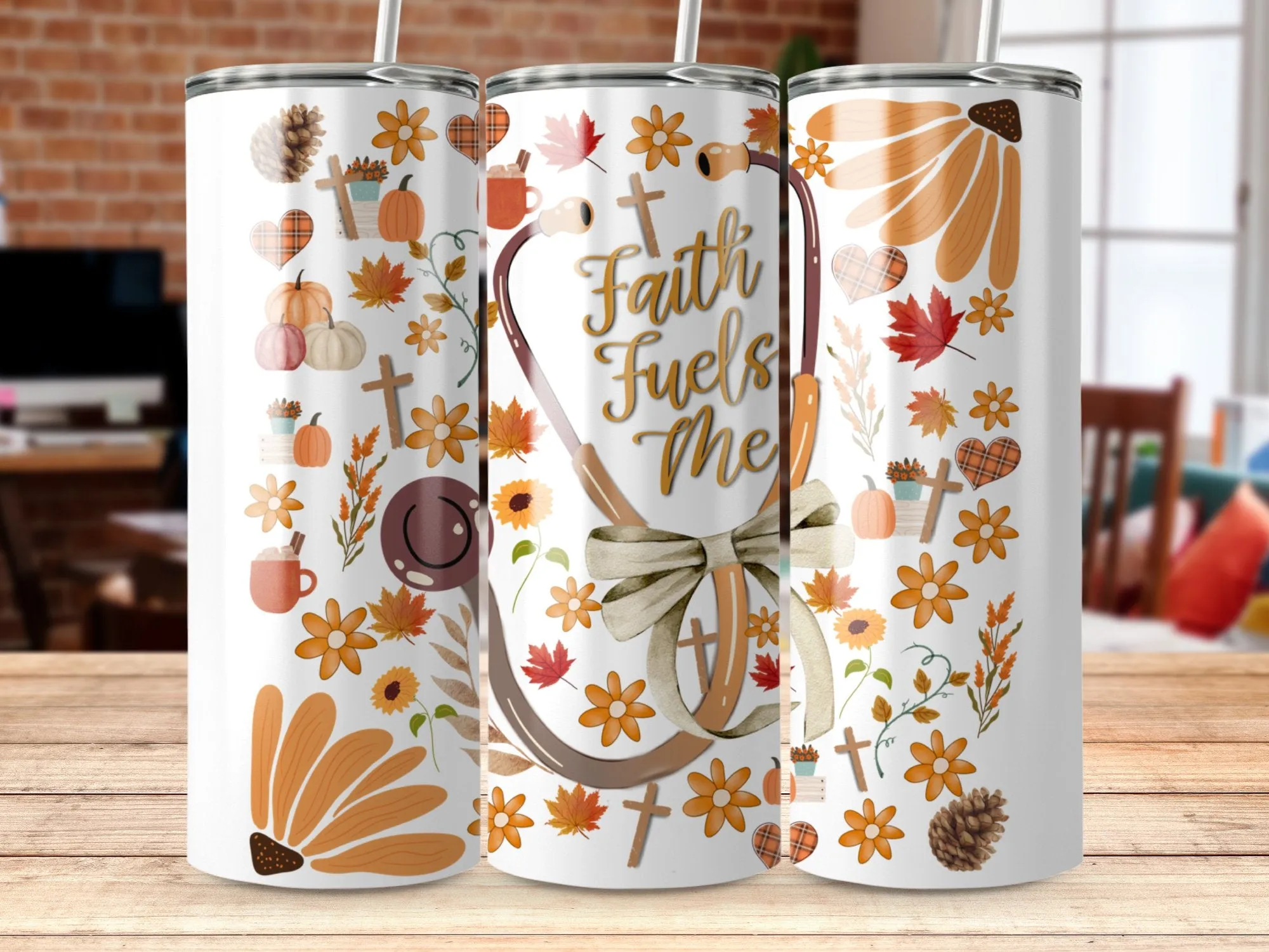 Faith Fuels Me Stethoscope/Medical Autumn Digital product