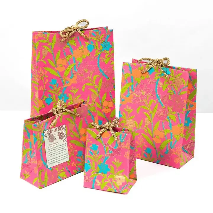 Floral Vines Pink Gift Bag - Mini