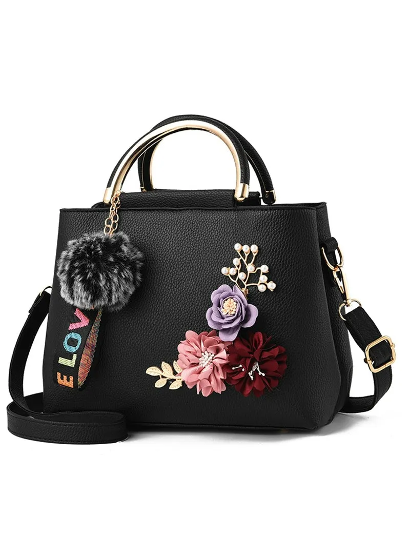 Flowers Shell Women's Tote Leather Clutch Bag