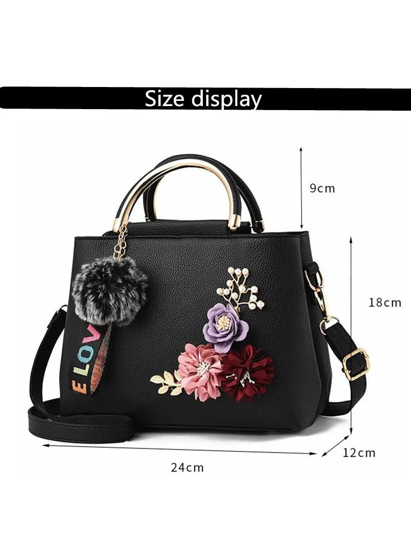 Flowers Shell Women's Tote Leather Clutch Bag