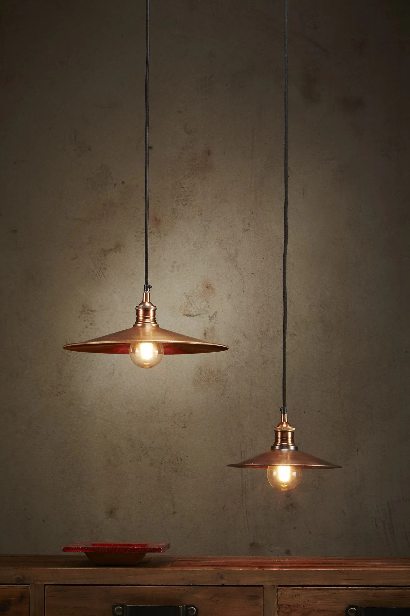 Forbes Large - Antique Copper - Dish Pendant Light