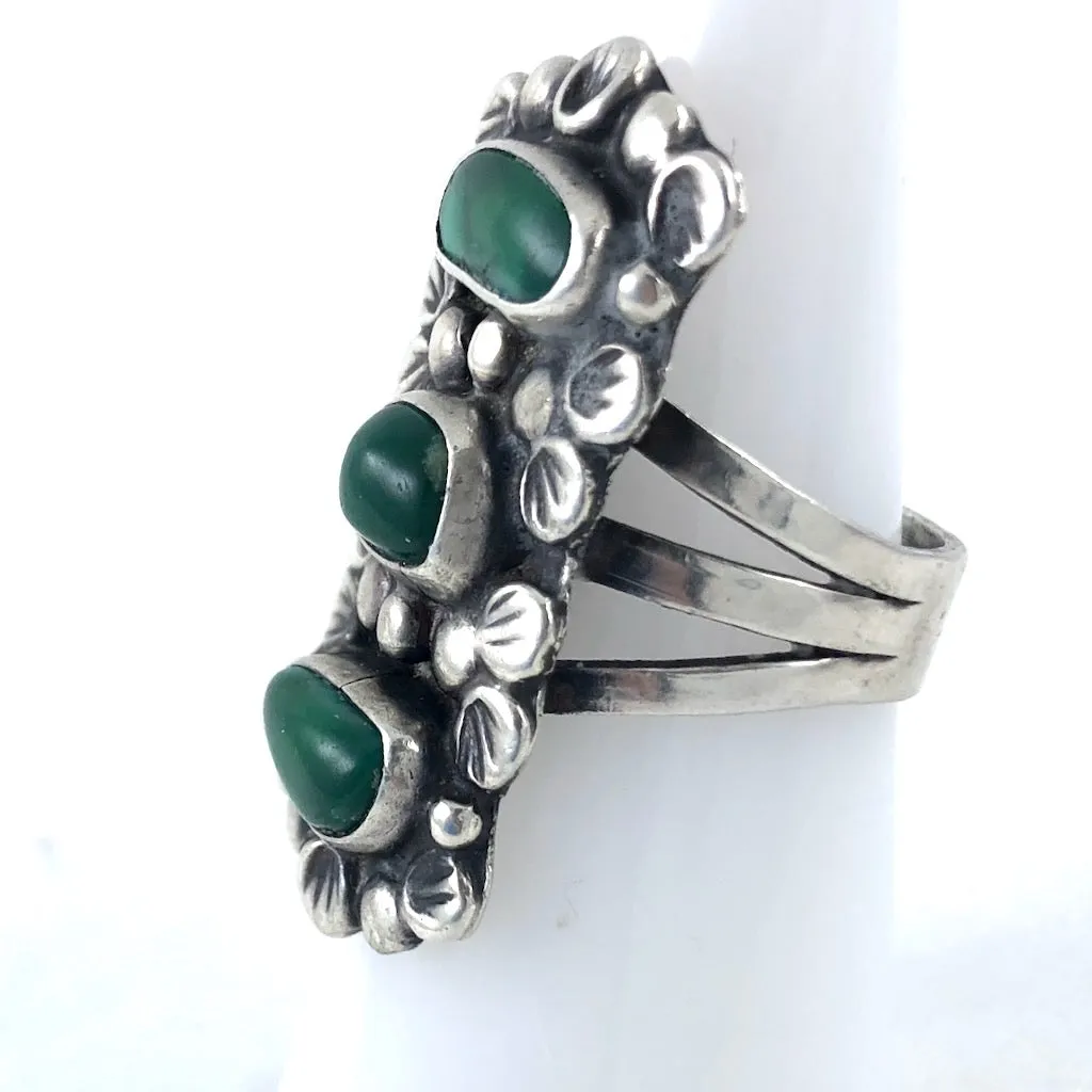 Funky Vintage Three Stone<br>Size: 7