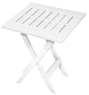 Gracious Living Adirondack 14195-6PDQ Side Table, Resin Table, White Table, Foldable :EA: QUANTITY: 1