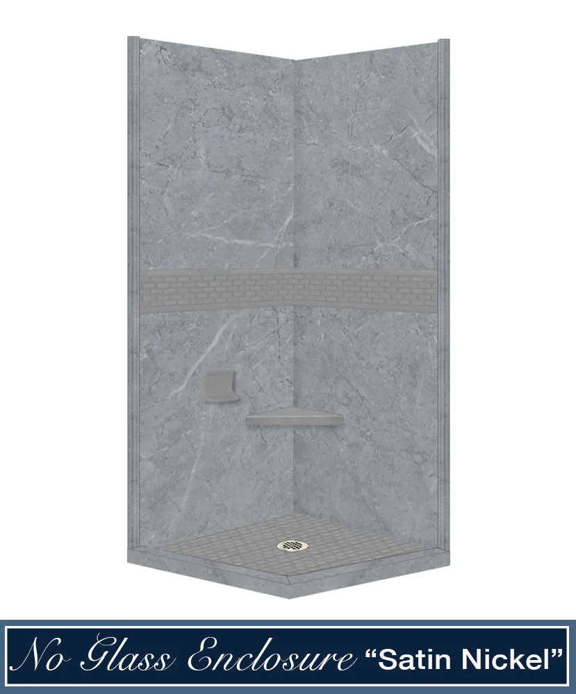 Grio Marble Classic Corner Shower Enclosure Kit