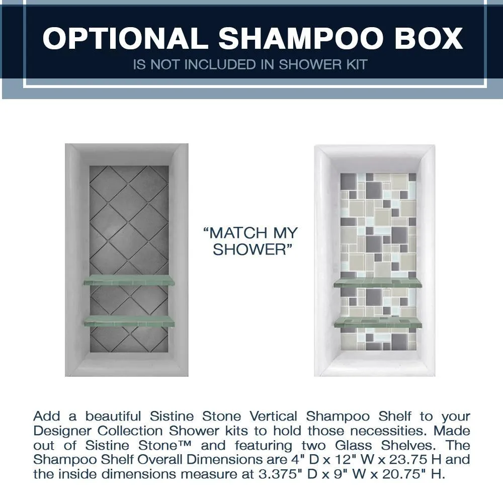 Grio Marble Classic Corner Shower Enclosure Kit