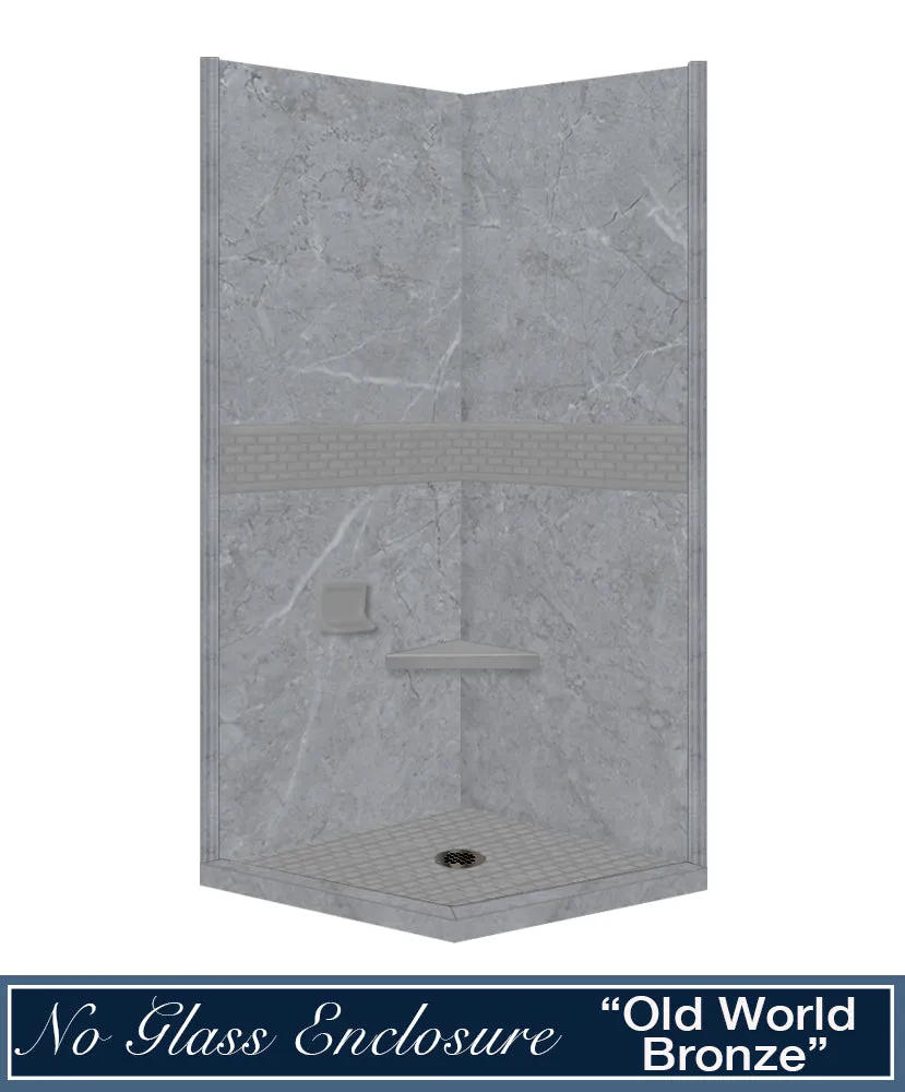Grio Marble Classic Corner Shower Enclosure Kit