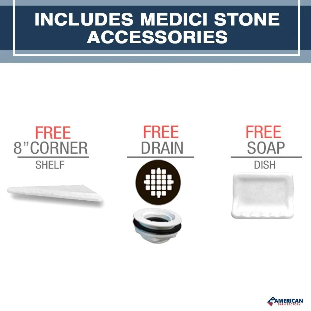Grio Marble Classic Corner Shower Enclosure Kit