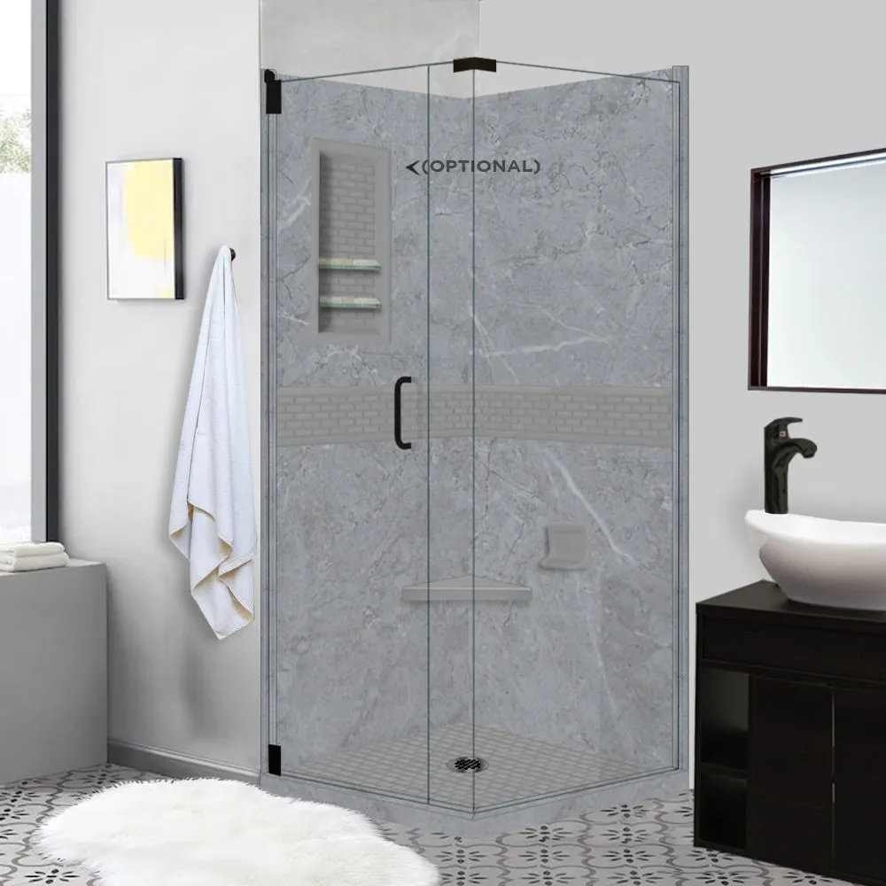 Grio Marble Classic Corner Shower Enclosure Kit