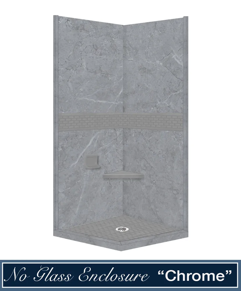 Grio Marble Classic Corner Shower Enclosure Kit