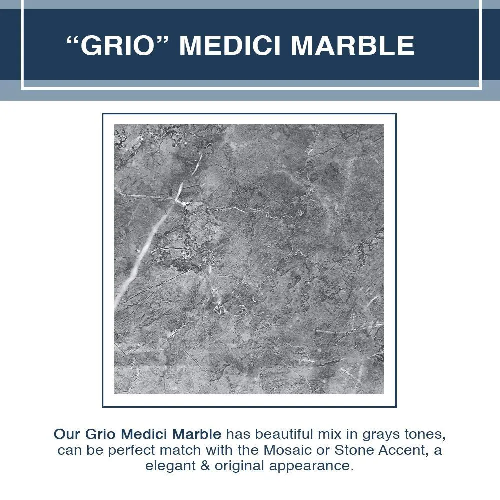 Grio Marble Classic Corner Shower Enclosure Kit