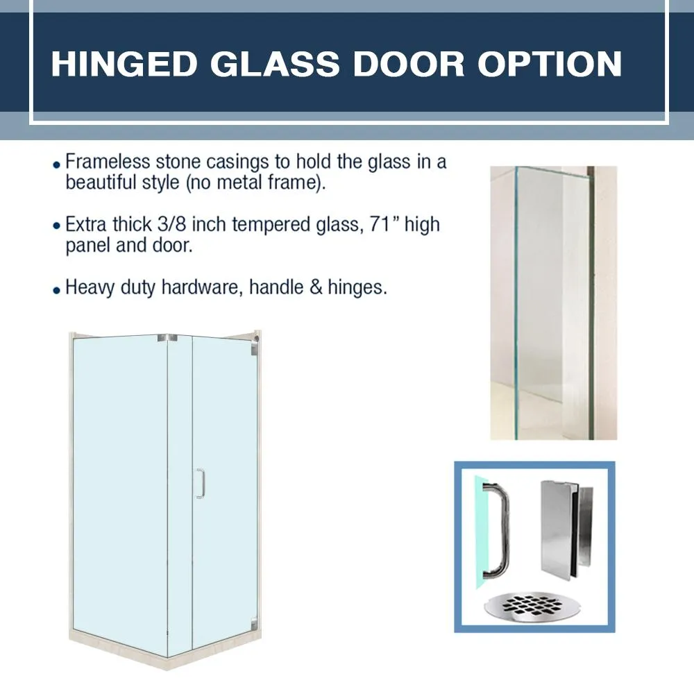 Grio Marble Classic Corner Shower Enclosure Kit