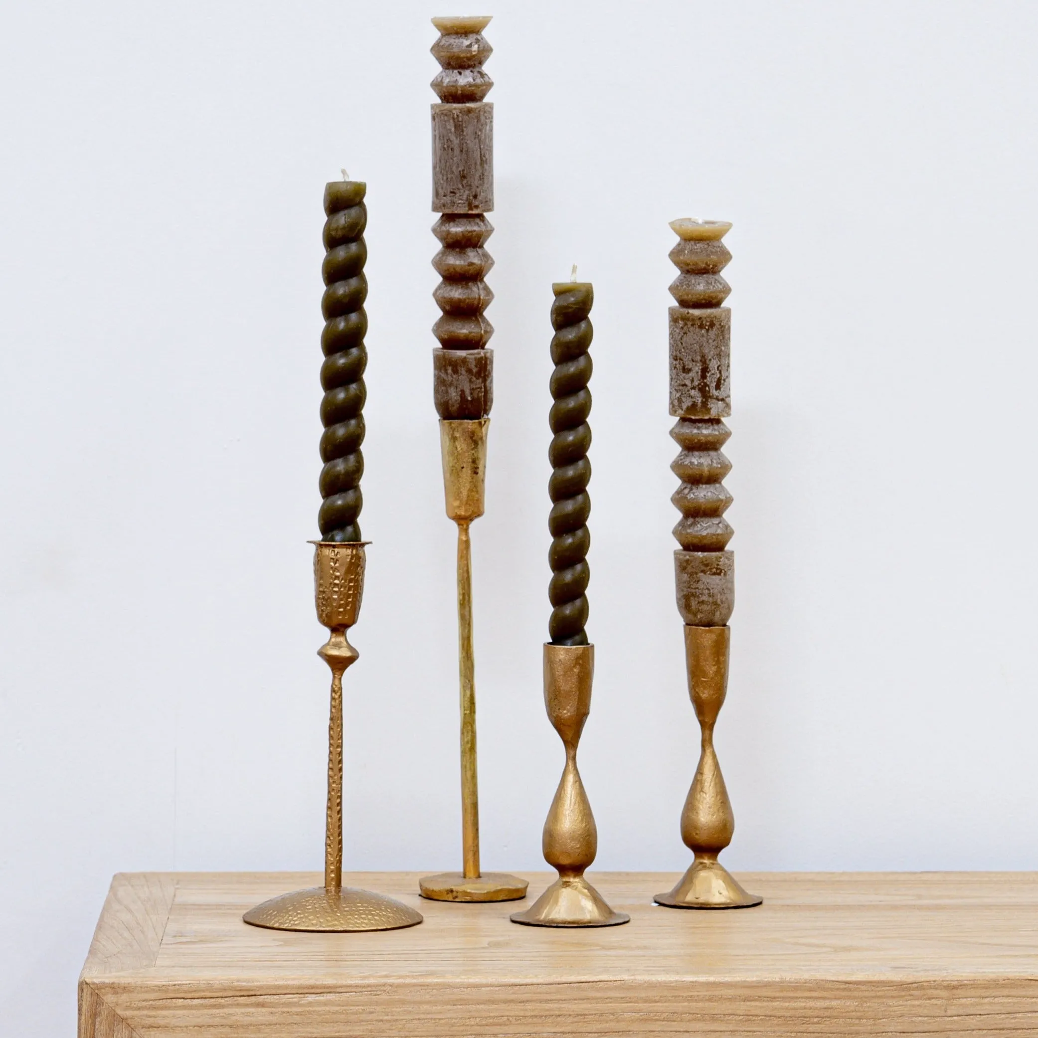 Haze Hand Foraged Metal Taper Candle Holder