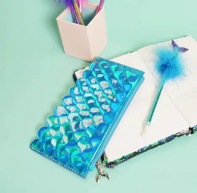 Holographic Scales Pencil Pouches