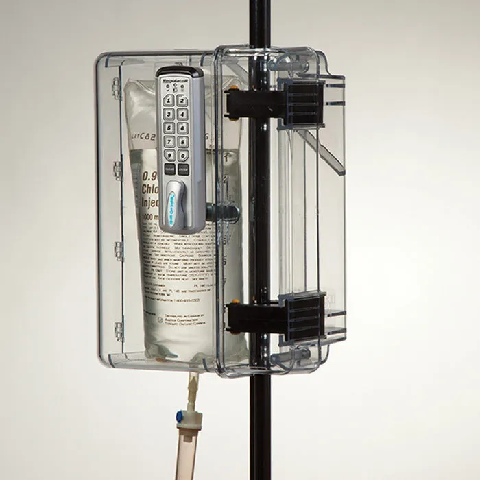 IV Pole Locking Box to Secure IV Bags with Keyless Digital Entry Lock