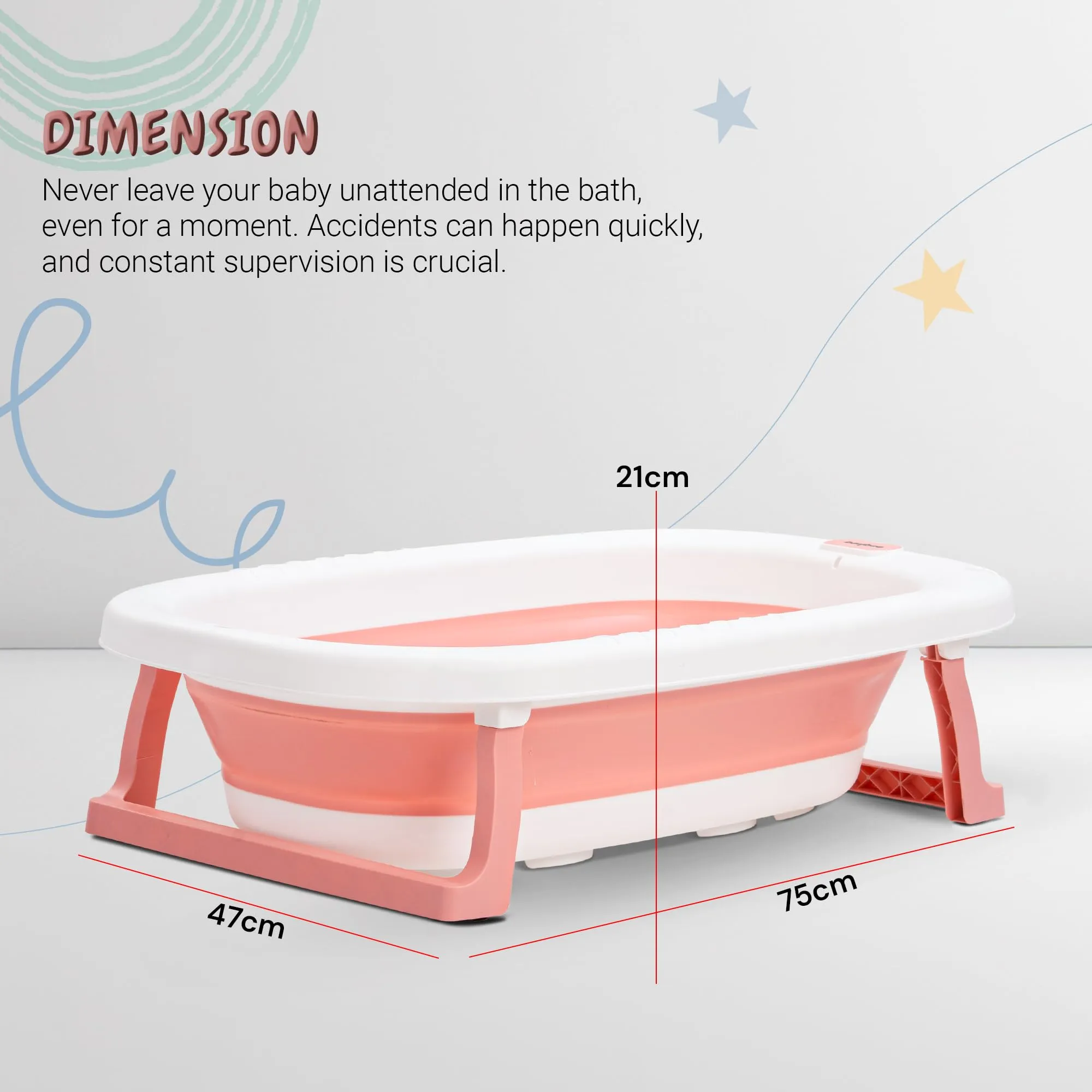 Jolly Foldable Baby Bath Tub for Baby Mini Swimming Pool for Kids Bathtub