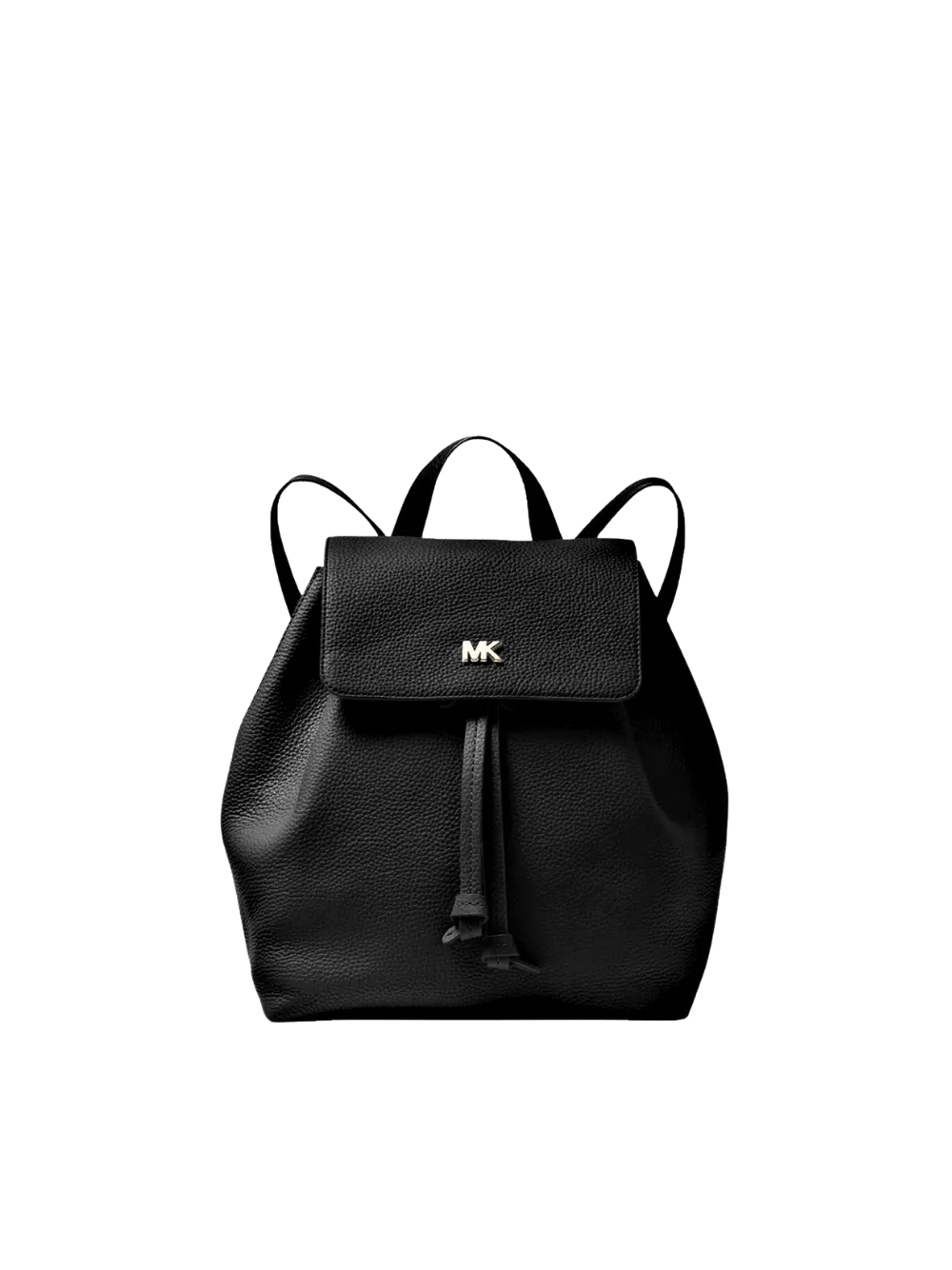 Junie Flap Leather Backpack in Black