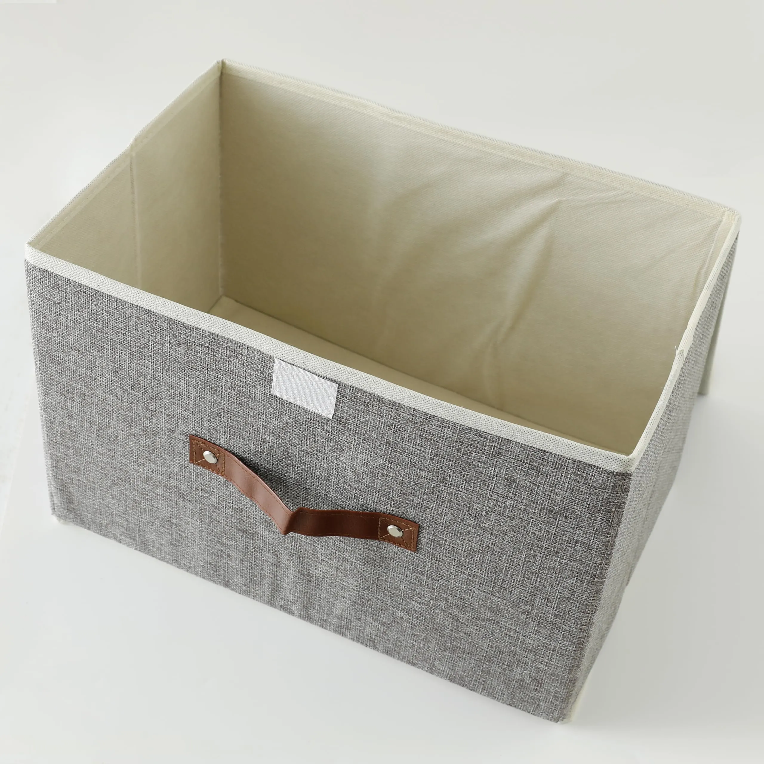 Kuber Industries Large Storage Box With Lid|Foldable Toys Storage Bin|Wardrobe Organizer For clothes|Front Handle & Sturdy Pack Of-6 (Grey)