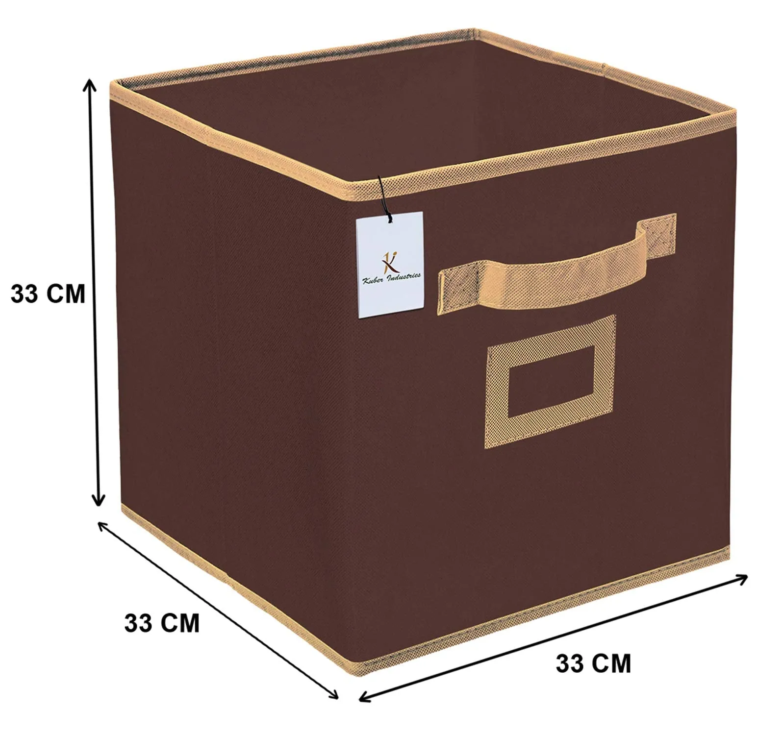 Kuber Industries Non Woven 6 Pieces Small Foldable Storage Organiser Cubes/Boxes (Coffee) - CTKTC035143