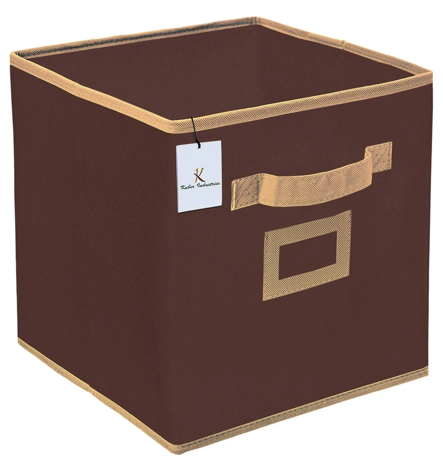 Kuber Industries Non Woven 6 Pieces Small Foldable Storage Organiser Cubes/Boxes (Coffee) - CTKTC035143