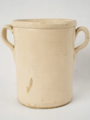Large 19th-century Italian anchovy pot w/ cream glaze 10¼"