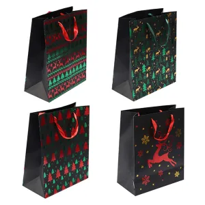 Large Matte Christmas Gift Bag, Assortment, 1 Count