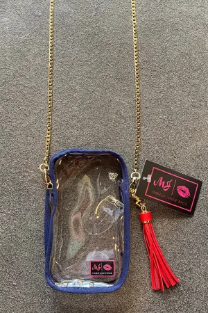 Makeup Junkie Game Day Stadium Crossbody- Navy & Red