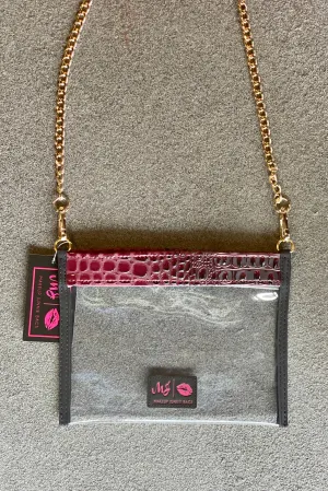 Makeup Junkie In the Clear WINE BUBBLE GATOR Crossbody