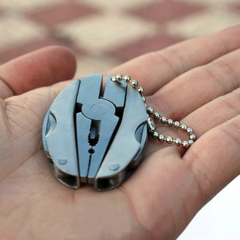 Mini Multi-Function Folding Pliers Key Chain Hoop With Carry Bag